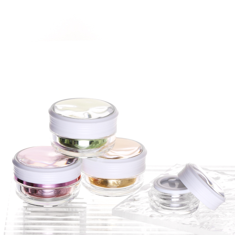 5g 10g mushroom acrylic consmetic pot green travel cream jar for cosmetic lotion cream makeup eye shadow container