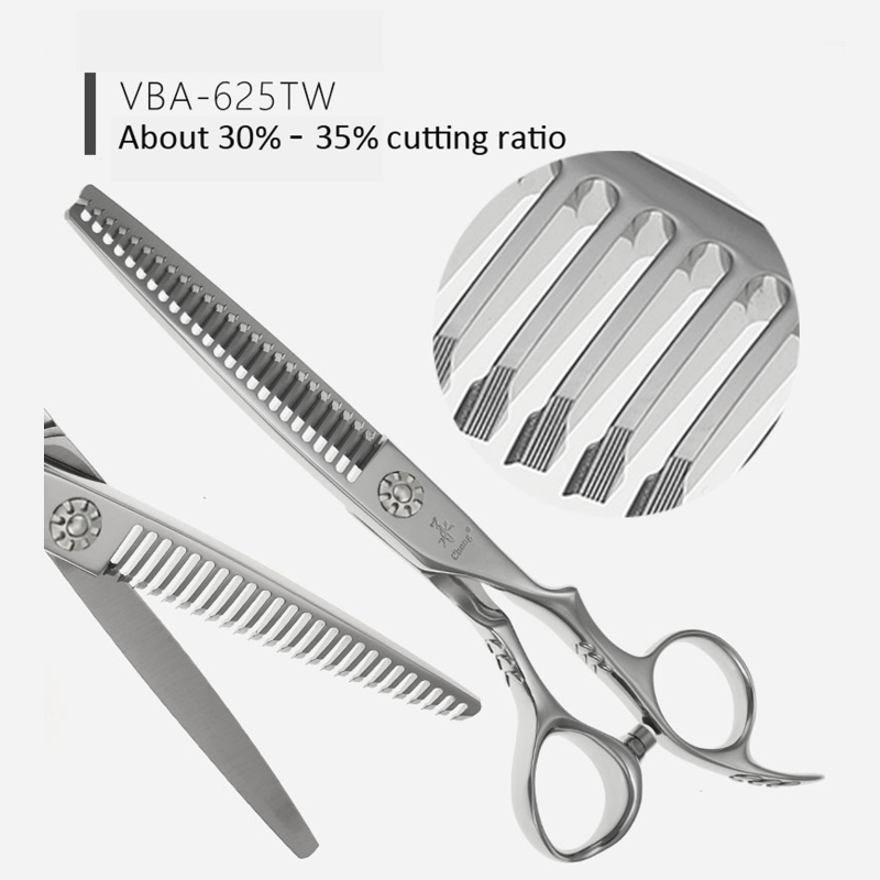 Cheng VBA-625TW Thinning Scissors Japanese 440C 6.0 Inch Salon Barber Hairdressing Shears (6.0" 25T)