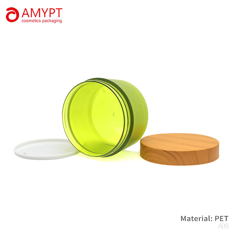 PET Cream Jar with Wooden Cover