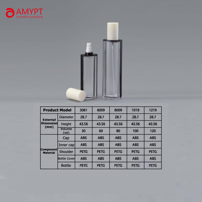30-120ml High-End Glass-Like Plastic Spray Bottle for Cosmetic Packaging
