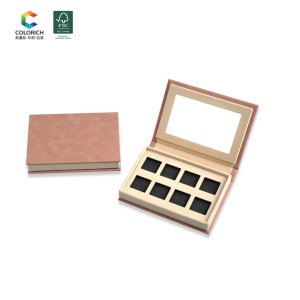 Custom private label cardboard container 6 holes EVA leather magnetic makeup empty eyeshadow palette alibaba cosmetic packaging