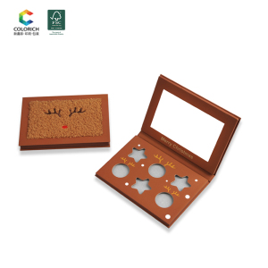 Magnetic cardboard eyeshadow palette square cosmetics packaging private label empty makeup palette foldable christmas gift box