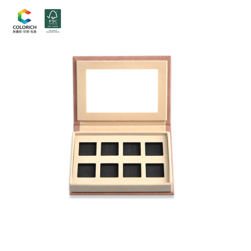 Custom private label cardboard container 6 holes EVA leather magnetic makeup empty eyeshadow palette alibaba cosmetic packaging