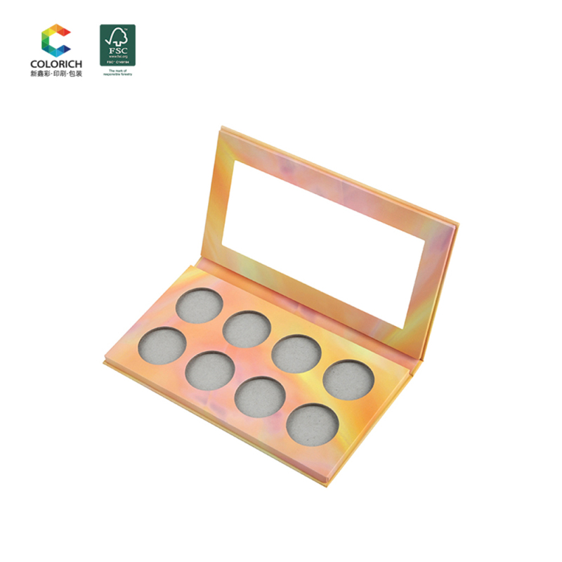 Eco Friendly logo design cardboard cosmetic packaging boxes wholesale custom paper makeup empty eyeshadow palette container