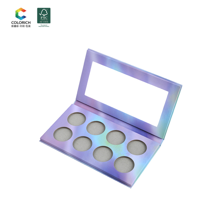 Wholesales printed luxury cardboard cosmetics packaging beauty makeup pallet recycled customized eyeshadow palette