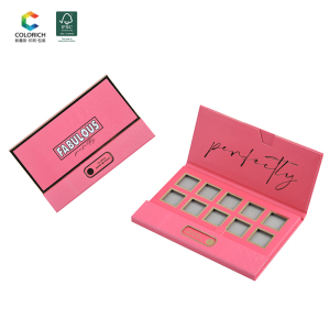 Wholesale women cosmetics packaging custom makeup empty cardboard pallet beauty pink eyeshadow palette private label