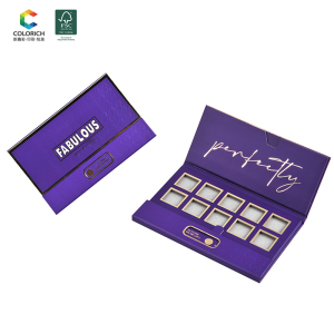 Custom high pigmented empty magnetic purple makeup eyeshadow packaging cosmetics low moq eyeshadow palette private label