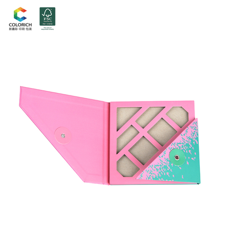 Magnetic eco friendly cardboard empty makeup cosmetic packaging pallet private label wholesale glitter eyeshadow palette
