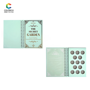 New makeup book shape pallet beauty cardboard packaging cosmetics paper compact private label glitter custom eyeshadow palette