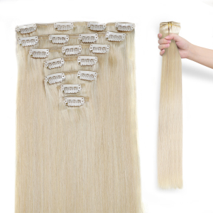 Light Golden Super Full Head Thick Blonde Ultra Seamless Clip in Hair Extensions