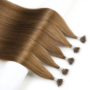 High Quality 100 Strands Straight Light Brown Nano Ring Hair Extensions