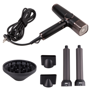 Compact 1600-1800W High-Speed Hair Dryer | Precision Nozzles & Curler Attachments