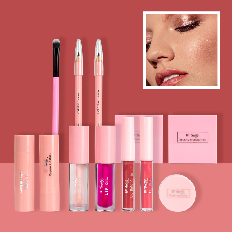 Eyebrow Pencil Eyeshadow Brush Lip Bold Matte Lipstick Balm 12 Day Advert Calendar Cosmetics Set