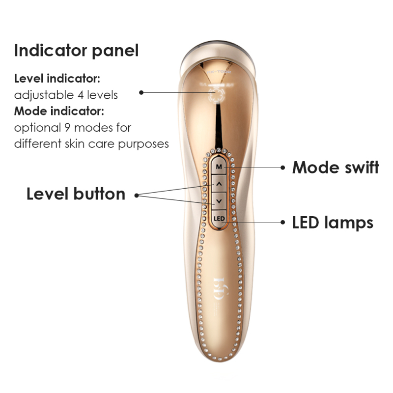 TRIELF 3 replaceable heads LED EMS RF face lifting beauty device