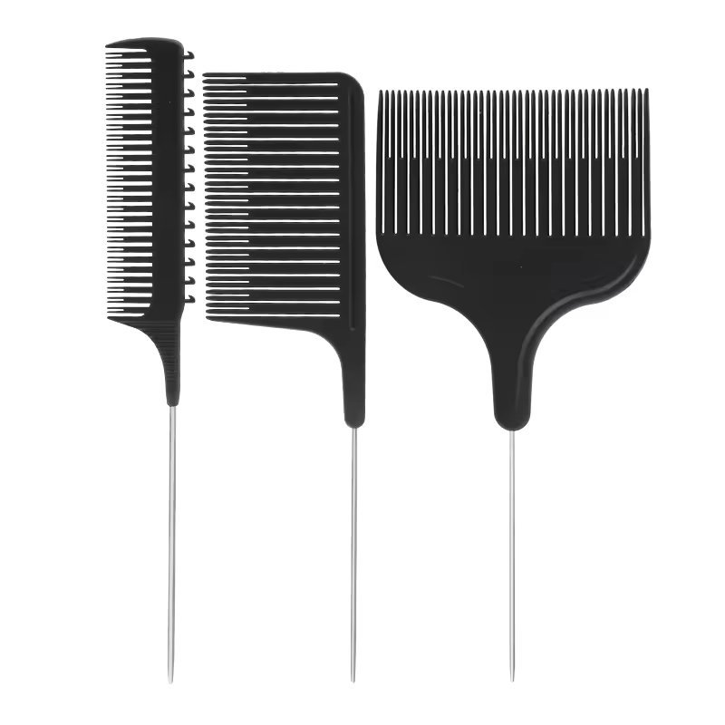 Factory sale beauty hairdressing tools hair picking highlight dyeing comb set rat tail comb for salon