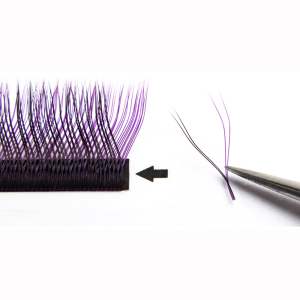 Colorful Purple Eyelash Extension YY shape Lash  Premium Eyelashes Extension C Curl 0.05mm YY Lash Extensions With Logo