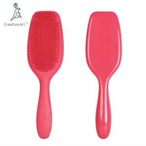 Pink green wet hairbrush detangler detangler brush for women all type hot comb custom logo detangling hair brush