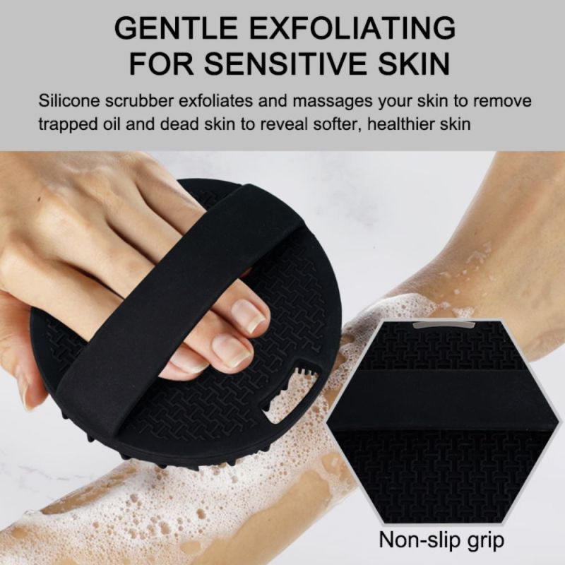 Bath Shower Silicone Body Dry Brush Gentle for skin Exfoliating Back Wash Cleaning Scrub Massager Silicone Body Scrubber