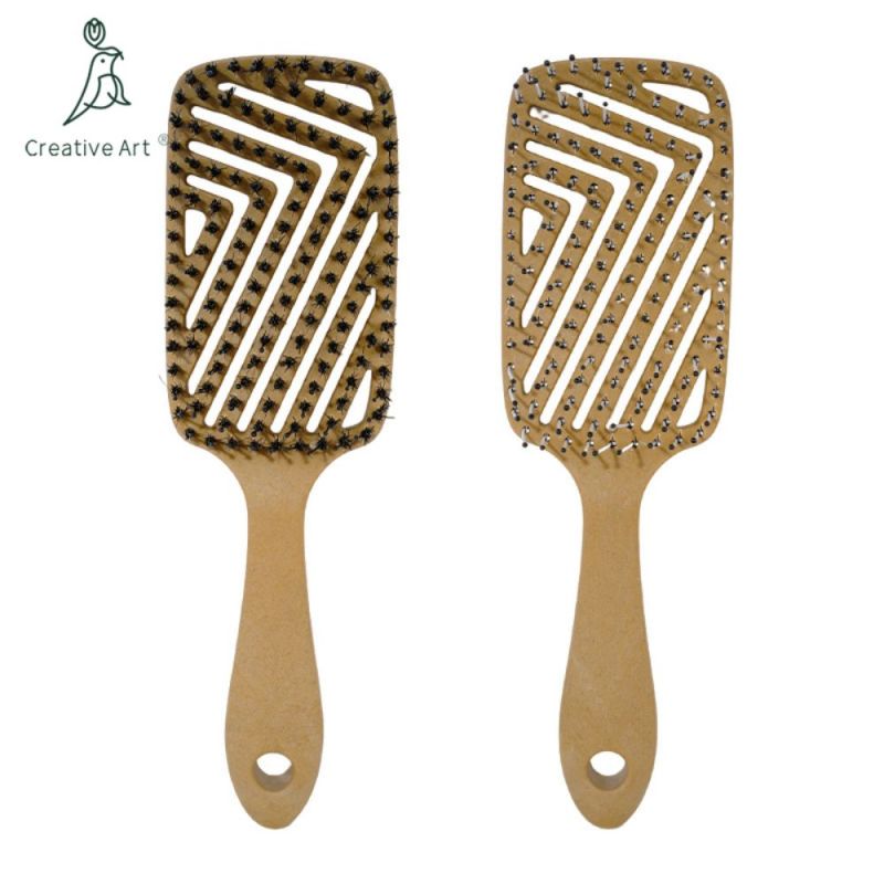 Biodegradable Natural Wheat Straw Vent Detanling Hair Brush Hair Styling Tools For Salon Hairdressing Tools