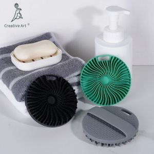 Bath Shower Silicone Body Dry Brush Gentle for skin Exfoliating Back Wash Cleaning Scrub Massager Silicone Body Scrubber