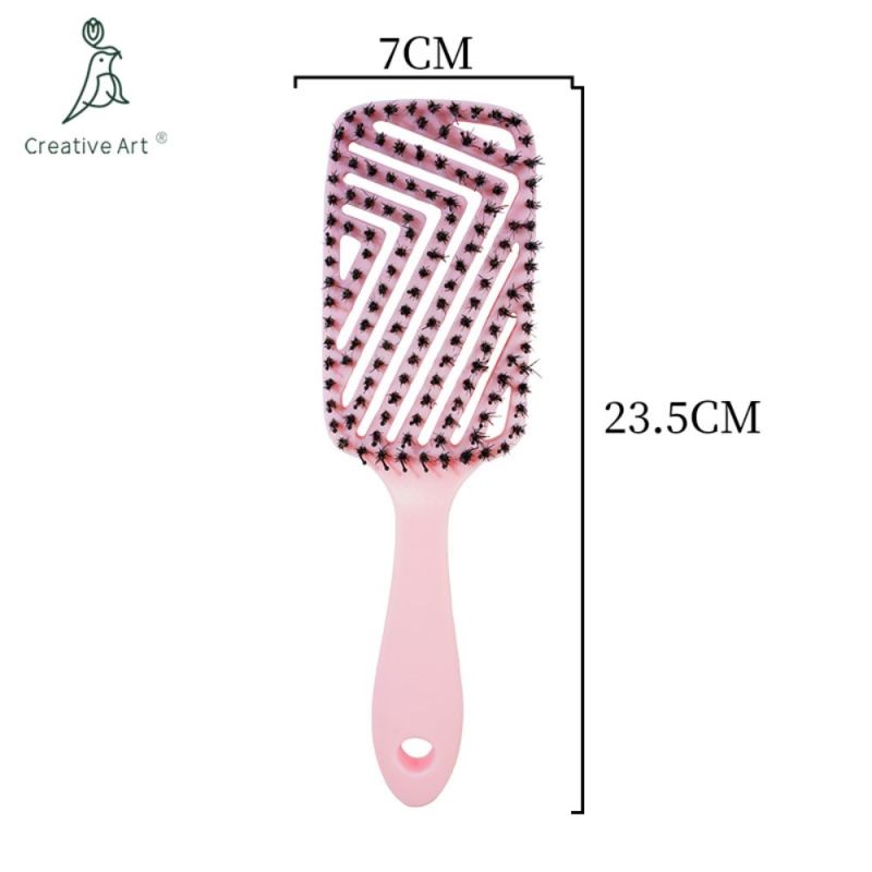 Hot Sale Professional Detangling Hair Combs Vent Hair Extension Brush Reduce Frizzy Eco Friendly Pink Hairbrush