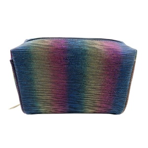 New Fashion Material Cosmetics Organizer Colorful Rainbow Color Lady Purse Pretty Toiletry Bag 