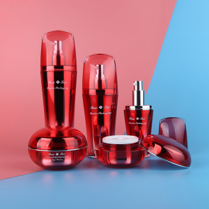 New arrival luxury pump sprayer red acrylic cosmetic lotion bottle 