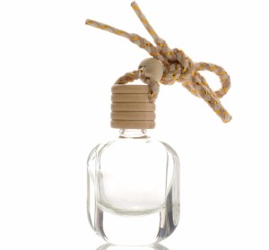 Factory direct sales Wood Cap Hanging Mini car air freshener glass bottle aroma diffuser 