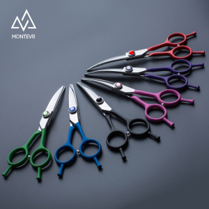 Colorful coating 5.5 inch curved scissors for hairdressing