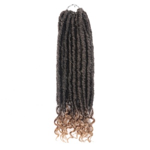 Wholesale Faux Locs Crochet Braids Soft Synthetic Hair Extension Crochet Braiding Hair Extension with Curly Ends Goddess Locks 