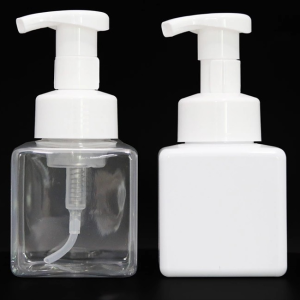 Square Transparent White 250ml 500ml Plastic Liquid Soap Foam Pump Bottle