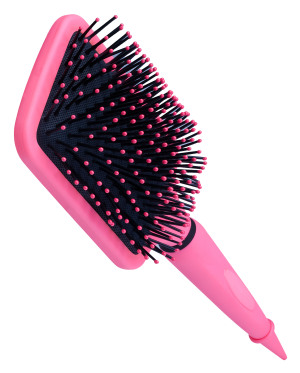 Square Paddle Hair Brush Rubber Pink Cushion Handle Hair Brush 