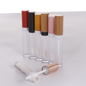 New custom cosmetic packaging high quality empty plastic lip gloss container with round transparent tube
