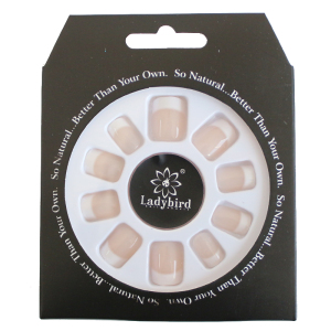 Ladybird artificial nails 24pcs/box French nude full cover nail tips