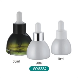30ml 20ml 10ml round transparent green color glass serum bottle with dropper cap