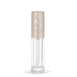 Unique lip gloss container rose gold plastic lip gloss tube empty lipgloss container with brush applicator 