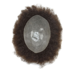 PAPY Skin Afro Hair Replacement System Toupee for Black Men