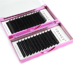 TDANCE Wholesale Eyelash Extension Private Label Packing Box Individual Lashes Extensions Matte Black Mink Eyelashes