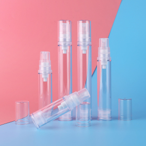5ml 10ml 12ml 15ml Small capacity trial filling transparent airless bottle PET plastic cosmetic jars 