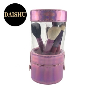 New Arrival Empty Cosmetic Brush Tube Customized PVC Clear Makeup Brush Bag Case Printed Your Own Logo 