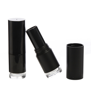 Spray matte red and black color airtight lipstick bottle with transparent bottom
