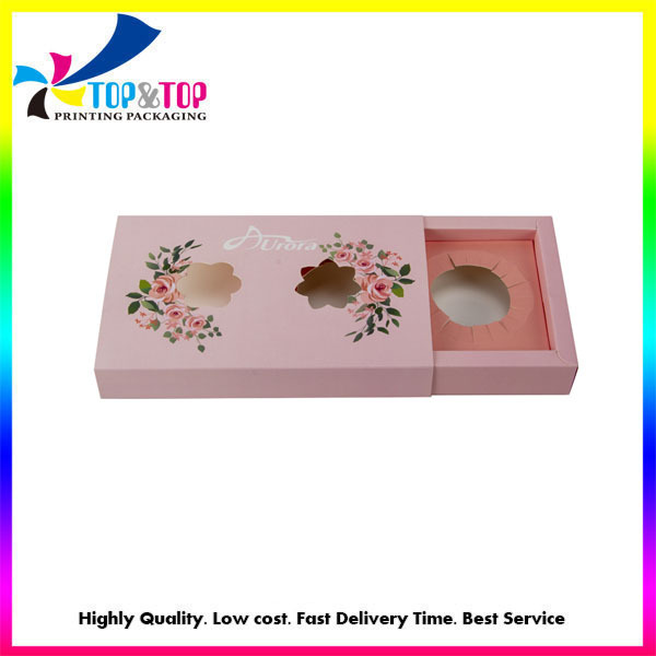 Custom Cheap Pink Cosmetic Paper Winder Gift Box with Sleeve