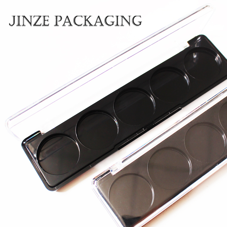 JINZE plastic 5 colors private label eyeshadow palette packaging case pan 
