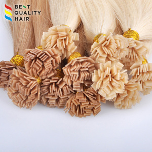 Custom made high quality double drawn flat tip hair extension