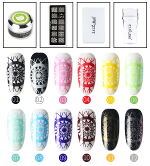 Hot sales nails art stamper gel kit nail stamping plates set