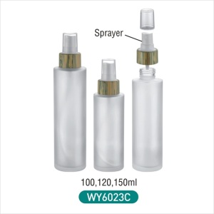 Eco friendly frosted glass lotion sprayer bottle with bamboo pump spray 30ml 50ml 100ml 120ml 150 ml 