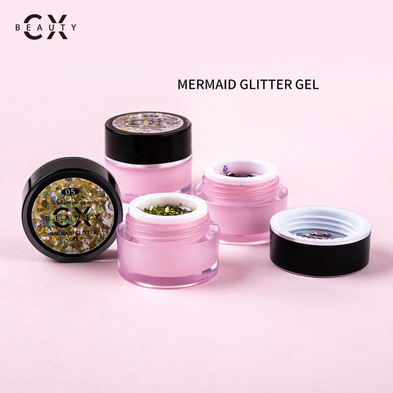 Mermaid Glitter gel 8ml super shiny and long lasting uv gel polish for nail art 