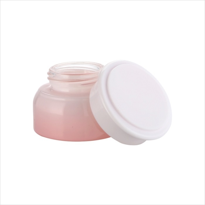 Winpack Custom Logo Painting Gradient Color Pink Cream Glass Jar Skin Care 