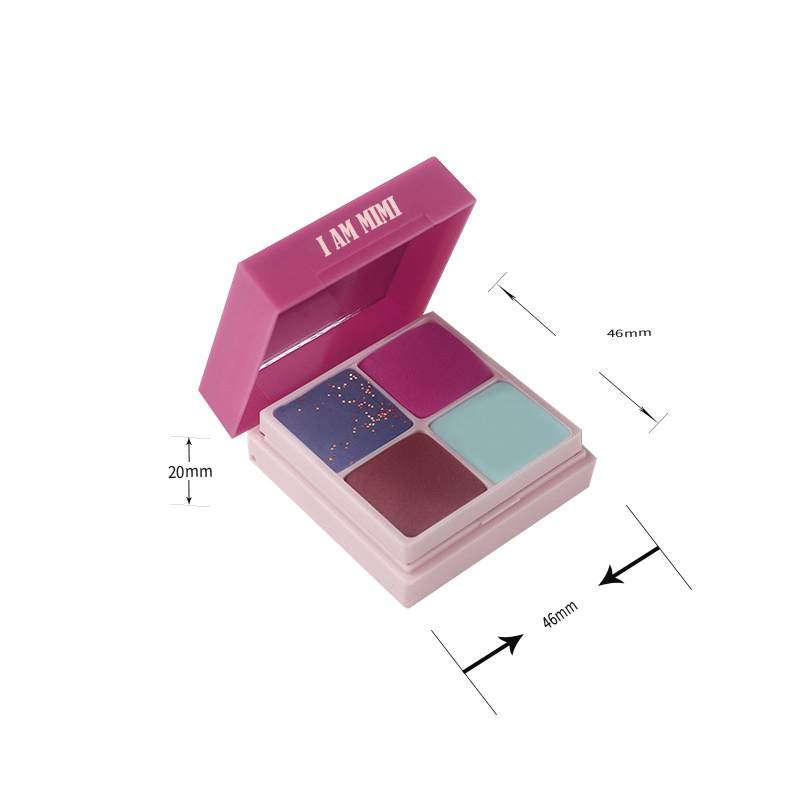 jinze one or four colors double layer square shape empty eyeshadow case palette pan container 
