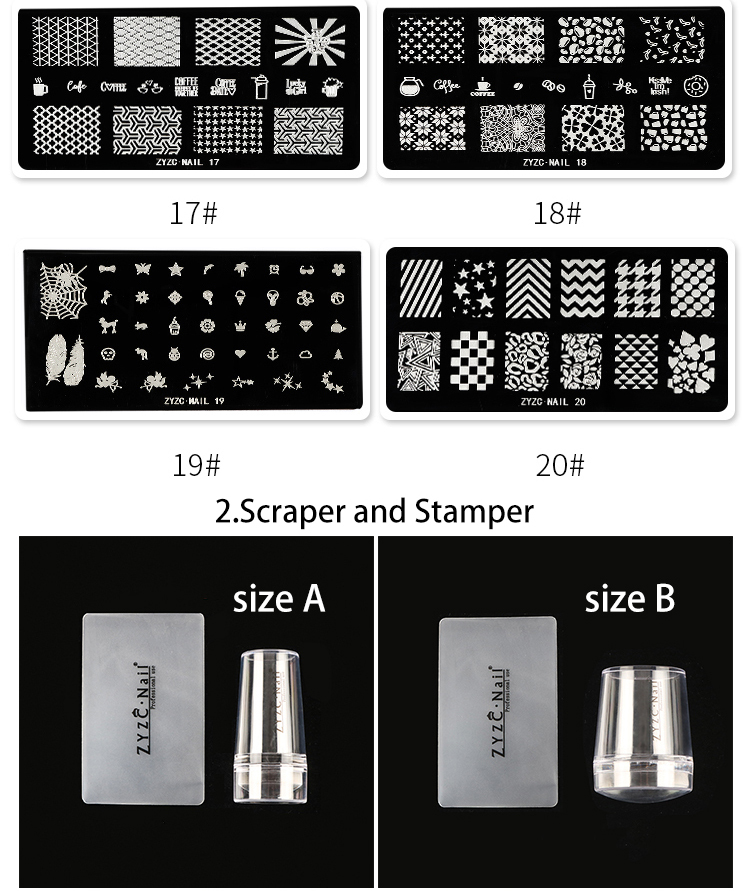 Hot sales nails art stamper gel kit nail stamping plates set